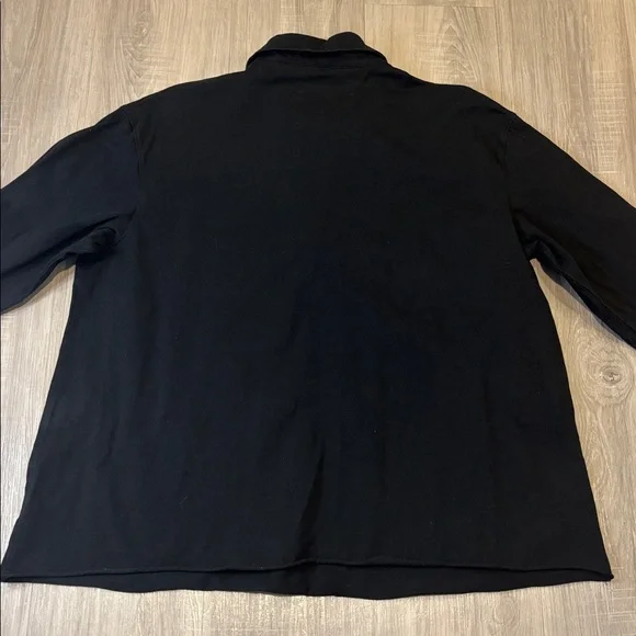 Frank & Eileen Patrick Henley Popover Heritage Jersey Cotton Top in black - Picture 10 of 16